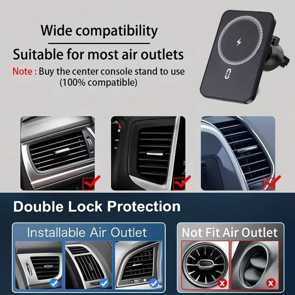 15W Magnetic Wireless Car Charger & Phone Holder